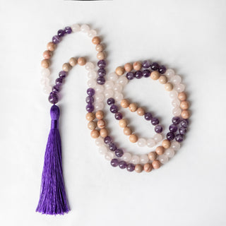 Libra | Amethyst Rose Quartz Rhodonite Mala