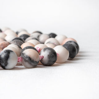 Sagittarius | Matte Pink Zebra Jasper Mala