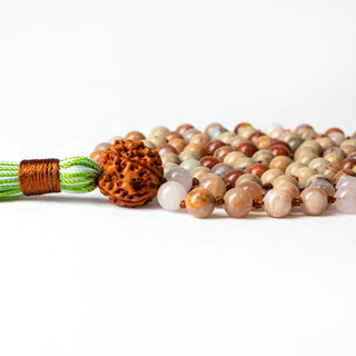 Leo | Sunstone Quartz  Jasper Mala